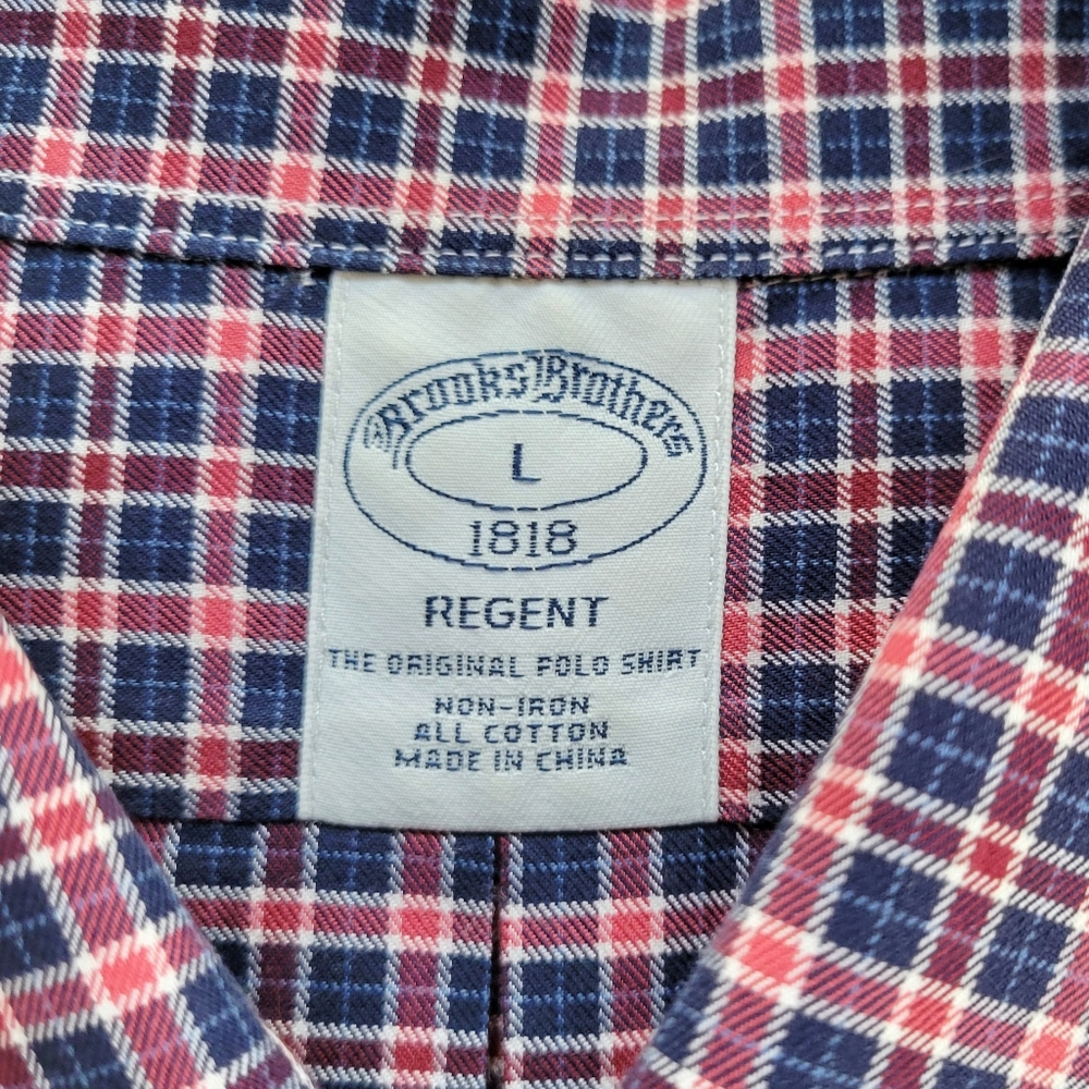 Brooks Brothers // M's Regent Fit Plaid Button Down Shirt // XL // Red & Blue - Picture 7 of 10